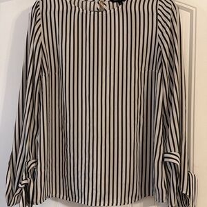 Banana Republic Black and White Striped Blouse